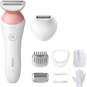 Philips Lady Electric Shaver Series 6000, Cordless with 7 Accessories - White