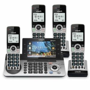 VTech - Four Handset Answering System with 5” Color Display - Black