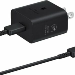 Samsung - 25W Super Fast Charging Wall Charger with USB-C Cable - Black