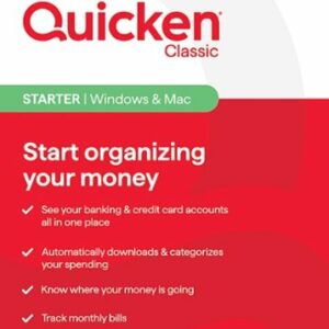 Quicken Classic Starter 1-Year Subscription - Mac OS, Windows, Android, Apple iOS