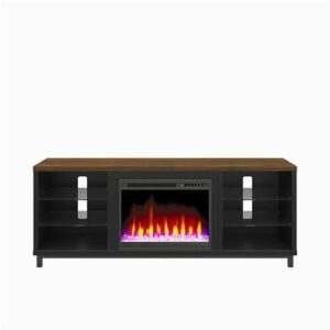 Ameriwood Home - Lumina Deluxe Fireplace TV Stand for TVs up to 70" - Black