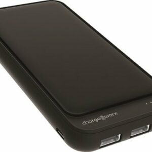 Chargeworx - 10,000mAh Dual USB Slim Power Bank - Black