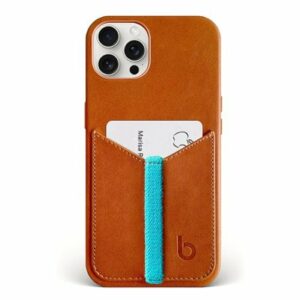 Bluebonnet - Leather Wallet Case for Apple iPhone 15 Pro - Saddle Tan