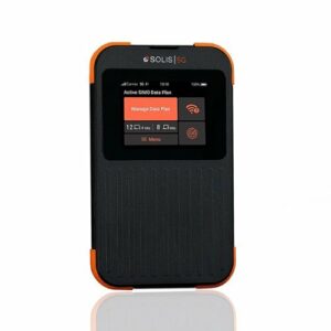 Solis - 5G Mobile Wi-Fi Hotspot - Local & International Coverage Router with Lifetime Data Plan - Black / Orange