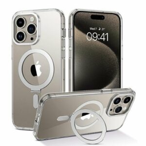 SaharaCase - Hybrid-Flex Kickstand Case with Magsafe for Apple iPhone 15 Pro - Clear