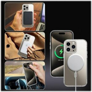 SaharaCase - Hybrid-Flex Kickstand Case with Magsafe for Apple iPhone 15 Pro - Clear