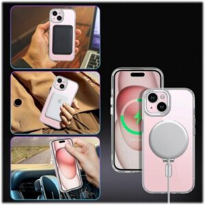 SaharaCase - Hybrid-Flex Kickstand Case with Magsafe for Apple iPhone 15 - Clear