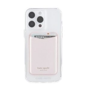 kate spade new york - Magnetic Card Holder with MagSafe for Select Apple iPhones - Pale Dogwood