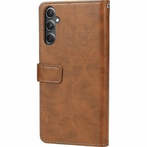 SaharaCase - Leather Folio Wallet Case for Samsung Galaxy S23 FE - Brown