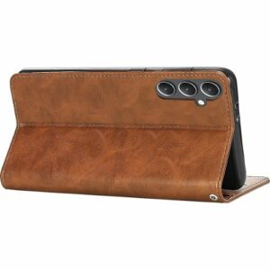 SaharaCase - Leather Folio Wallet Case for Samsung Galaxy S23 FE - Brown