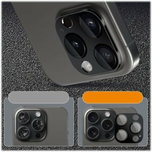 SaharaCase - ZeroDamage Camera Lens Protector for Apple iPhone 15 Pro and iPhone 15 Pro Max (2-Pack) - Black