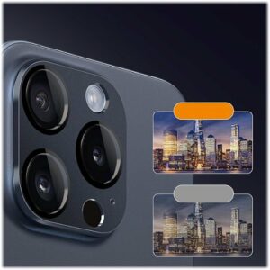 SaharaCase - ZeroDamage Camera Lens Protector for Apple iPhone 15 Pro and iPhone 15 Pro Max (2-Pack) - Blue