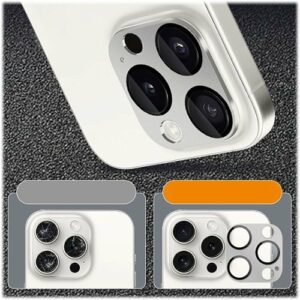 SaharaCase - ZeroDamage Camera Lens Protector for Apple iPhone 15 Pro and iPhone 15 Pro Max (2-Pack) - Silver