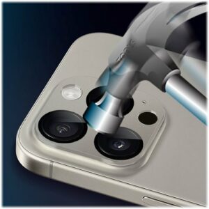 SaharaCase - ZeroDamage Camera Lens Protector for Apple iPhone 15 Pro and iPhone 15 Pro Max (2-Pack) - Titanium