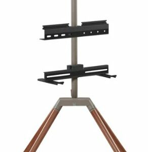 One for All - Quadpod TV Stand For Most 32" - 70" TVs - Gun Metal Walnut