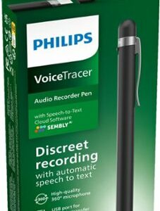 Philips VoiceTracer DVT1600 32GB Recording Pen with Sembly Speech-to-Text Software - Black