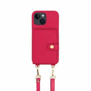 Bryten - Silverlake Vegan Leather Wallet Crossbody Case for Apple iPhone 14 / 13 - Magenta