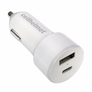 Cellhelmet - 20W Dual Car Charger Plug USB Ports Type-A and Type-C - White