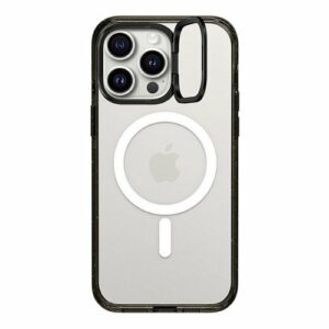 CASETiFY - Impact Ring Stand Case with MagSafe for Apple iPhone 15 Pro Max - Clear/Black