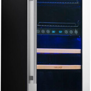 NewAir - Premium 9-Bottle Dual Zone Factory Refurbished Wine Cooler - Stainless Steel