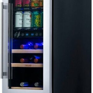 NewAir - Premium 9-Bottle Dual Zone Factory Refurbished Wine Cooler - Stainless Steel