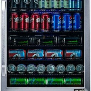 NewAir - 177-Can Factory Refurbished Built-In Beverage Cooler with Precision Temperature Controls and Adjustable Shelves - Stainless Steel