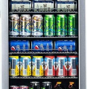 NewAir - 126-Can Factory Refurbished Beverage Cooler with Adjustable Shelves and 7 Temperature Settings - Stainless Steel