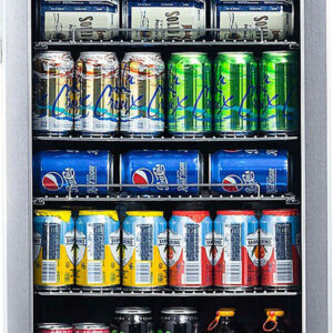 NewAir - 126-Can Factory Refurbished Beverage Cooler with Adjustable Shelves and 7 Temperature Settings - Stainless Steel