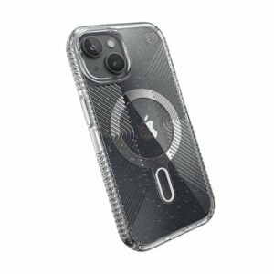 Speck - Presidio Lux Grip ClickLock Case with MagSafe for Apple iPhone 15/14/13 - Clear/Glitter