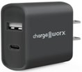 Chargeworx - Dual USB and USB-C Wall Charger - Black