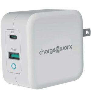 Chargeworx - 65W USB and USB-C Power Delivery Wall Charger - White