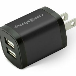 Chargeworx - 2.4A Dual USB Wall Charger - Black