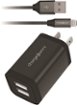 Chargeworx - 2.4A 3' Dual-USB Wall Charger with Lightning Cable - Black