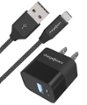 Chargeworx - 6' USB-C Wall Charger and Cable - Black