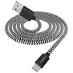 Chargeworx - 3' Braided USB to USB-C  Lightning Charge-and-Sync Cable - Black