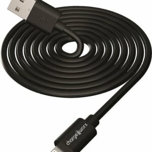 Chargeworx - 10' Lightning Sync and Charge Cable - Black