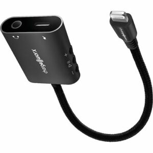 Chargeworx - Lightning Aux Adaptor Charging Cable - Black