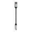 Chargeworx - 6" Ultra-Compact USB to USB-C Cable - Black