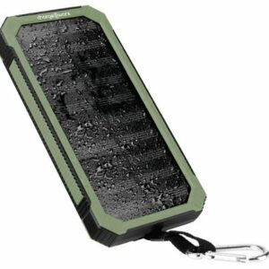 Chargeworx - 15,000mAh Solar Powered Waterproof Power Bank for USB Compatible Devices - Black