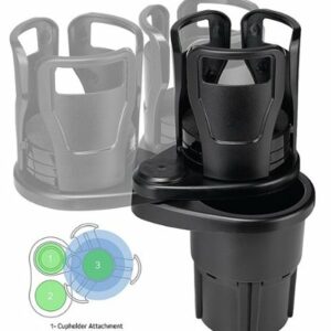 Chargeworx - Expandable Multi-function Car Cup Holder for Most Cell Phones - Black