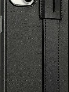 SaharaCase - FingerGrip Series Leather Case with Magsafe for Apple iPhone 15 - Black