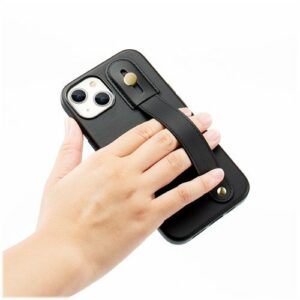 SaharaCase - FingerGrip Series Leather Case with Magsafe for Apple iPhone 15 - Black