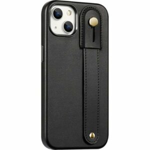 SaharaCase - FingerGrip Series Leather Case with Magsafe for Apple iPhone 15 Plus - Black