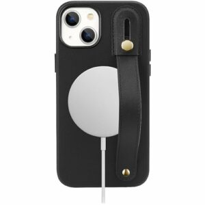 SaharaCase - FingerGrip Series Leather Case with Magsafe for Apple iPhone 15 Plus - Black