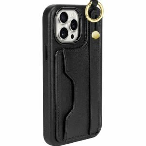 SaharaCase - FingerGrip Series Wallet Case for Apple iPhone 15 Pro Max - Black