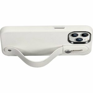 SaharaCase - FingerGrip Series Leather Case with Magsafe for Apple iPhone 15 Pro - White