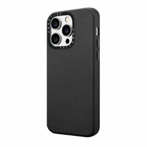 CASETiFY - Leather Case with MagSafe for Apple iPhone 15 Pro - Jet Black