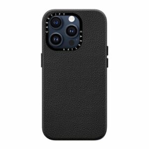 CASETiFY - Leather Case with MagSafe for Apple iPhone 15 Pro - Jet Black