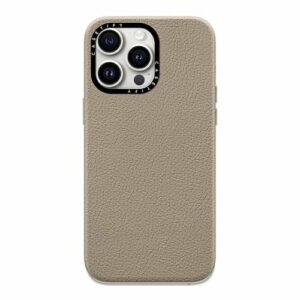 CASETiFY - Leather Case with MagSafe for Apple iPhone 15 Pro Max - Greige