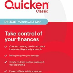 Quicken Classic Deluxe 1-Year Subscription - Mac OS, Windows, Android, Apple iOS